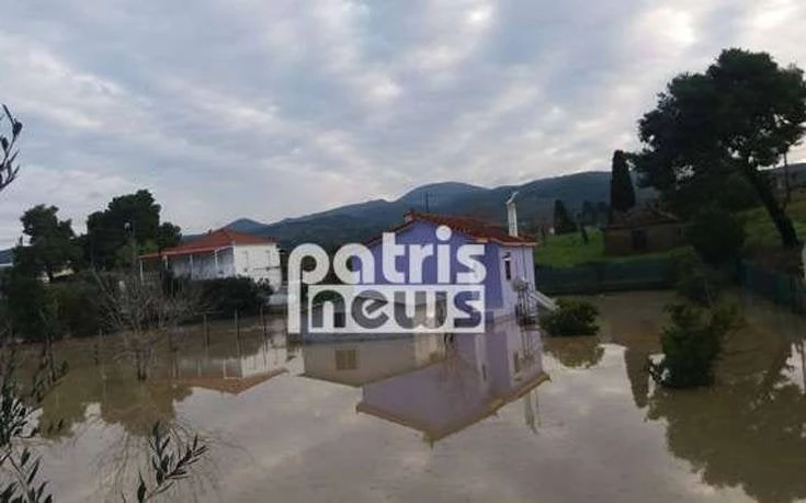 Πλημμύρες και κατολισθήσεις από την κακοκαιρία στην Ηλεία (εικόνες)